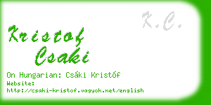 kristof csaki business card