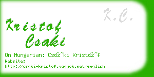 kristof csaki business card